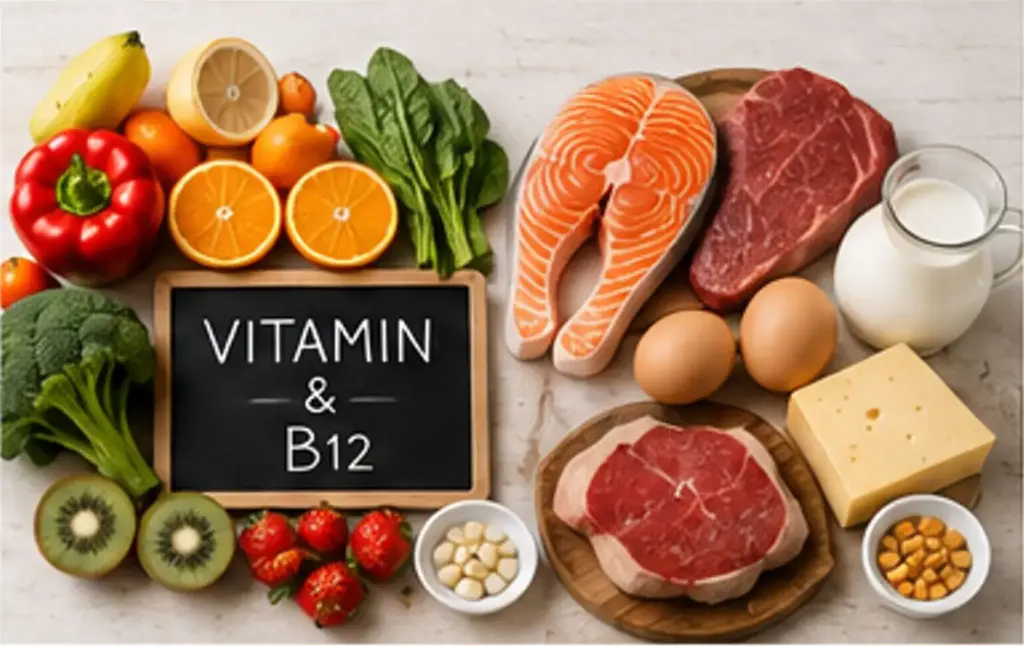 Foods rich in vitamin C and vitamin B12 for men