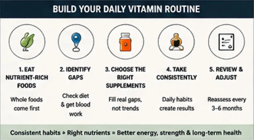 How to build a daily vitamin routine based on diet, gaps and consistent use