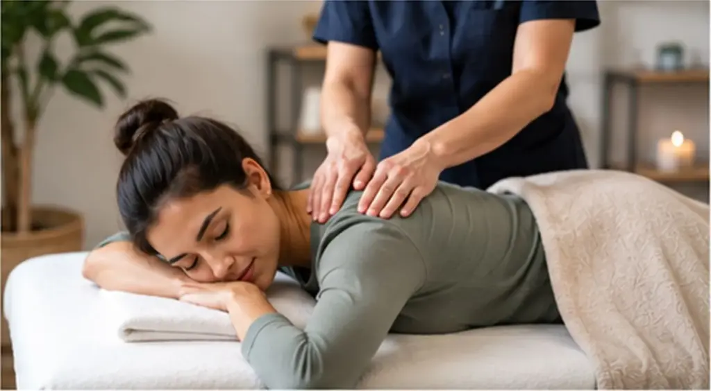 Massage therapy for neck and shoulder muscle tension relief
