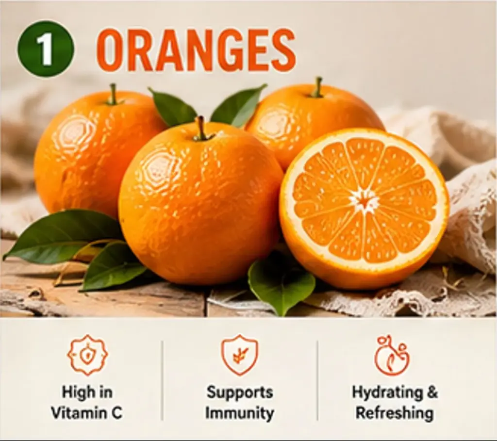 Winter seasonal oranges rich in vitamin C and immune-supporting nutrients