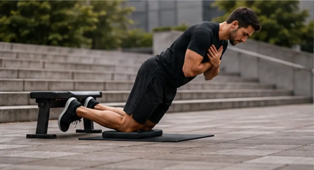man doing nordic hamstring curl for strength for injury prevention